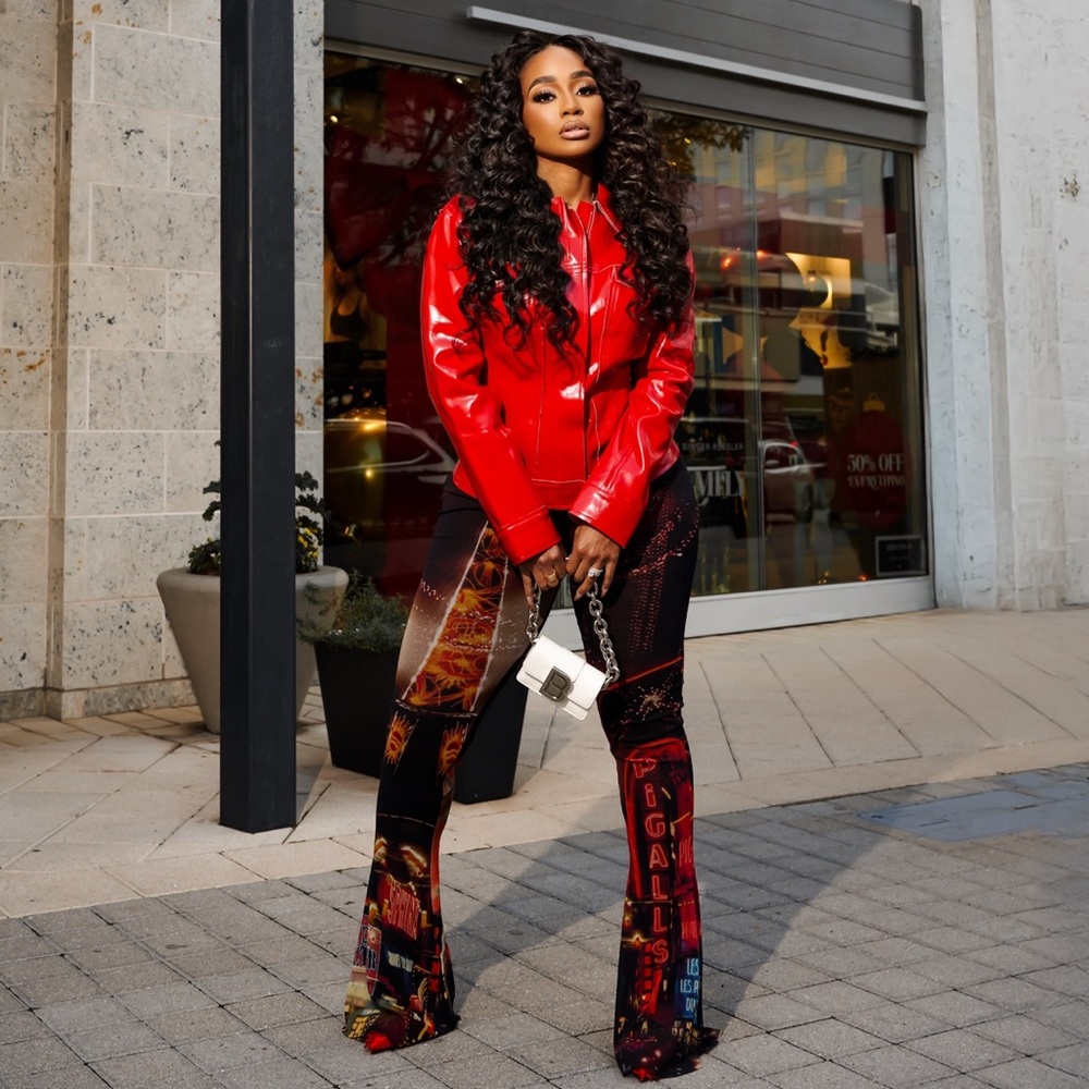 Jean Paul Gaultier Red and Black Graphic Pants